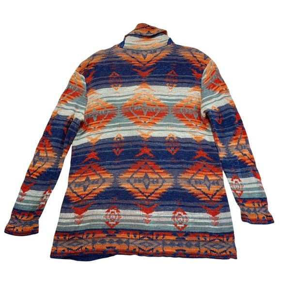 VTG Ralph Lauren Denim Supply Womens Southwestern Cardigan Shawl Collar Aztec XL - Picture 3 of 13